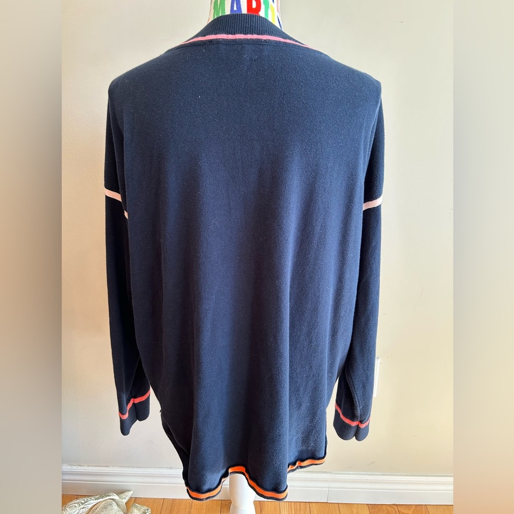 Tommy Hilfiger Dark Blue Sweater with Pink Trim - Picture 4 of 7